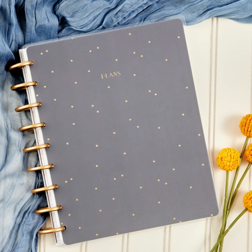 Happy Planner Gray Planner with Gold Dots